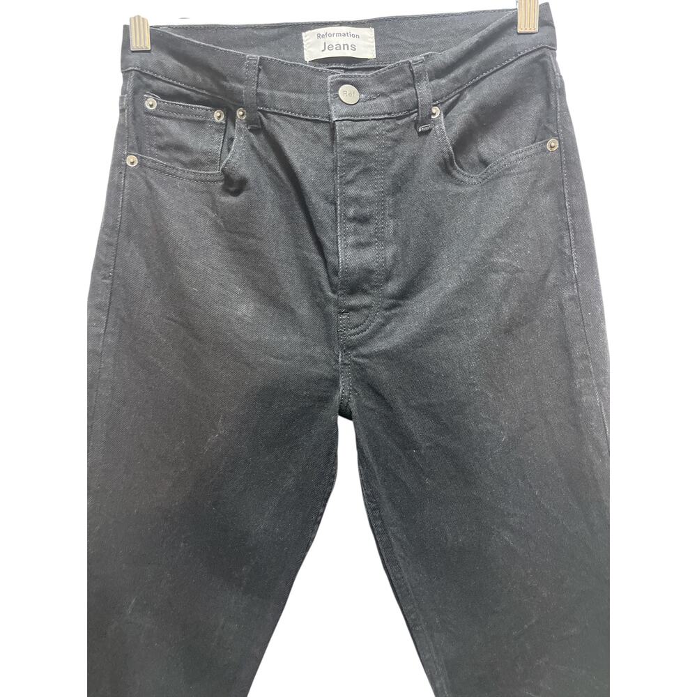 Reformation Women’s  Serena High Skinny Crop Jeans  Black  Stretch Size 28 - Picture 11 of 11